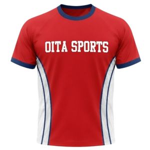 ชุดเสื้อและกางเกงขาสั้นสำหรับเล่นเน็ตบอลชาย สีแดงขาว ลายพิมพ์แบบซับลิเมชั่น ผลิตจากโพลีเอสเตอร์ ชุดกีฬาแถบข้างลายทาง เหมาะสำหรับการฝึกซ้อมและการแข่งขัน - Product Image 3