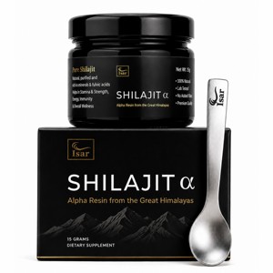 15g de résine de Shilajit himalayenne pure, riche en acide fulvique naturel et en minéraux, incluant une boîte extérieure à marque privée et une cuillère en métal. - Product Image 1