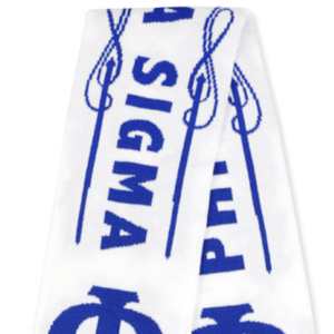 Écharpe Phi Beta Sigma bleu roi et blanc avec lettres grecques tricotées, vêtement de fraternité 1914, écharpe élégante et chaude pour l'hiver - Product Image 2