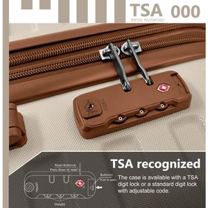 Set di 6 Valigie Rigide Espandibili Color Crema con Borse da Viaggio, Serratura TSA e Ruote Girevoli per Cosmetici e Viaggi - Product Image 3