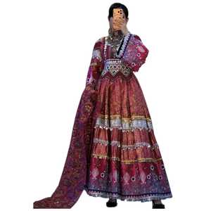 Proveedores Directos de Fábrica, Precios al por Mayor, Vestido Afgano para Mujer, Ropa para Bodas y Fiestas, Vestidos Afganos Kuchi Hechos a Mano con Bordados Pesados - Product Image 1
