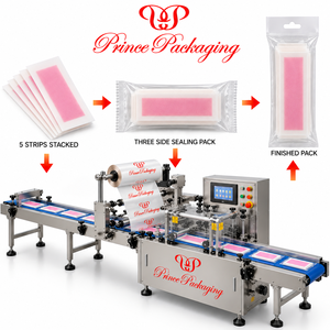 Machine d'emballage automatique pour bandes de cire, pour l'emballage de bandes de cire simples et empilées - Product Image 1