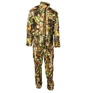 Ensemble veste et pantalon de chasse camouflage pour homme avec accents orange, fermeture éclair intégrale, respirant, certifié CE, haute visibilité, vêtements d'extérieur - Product Image 3