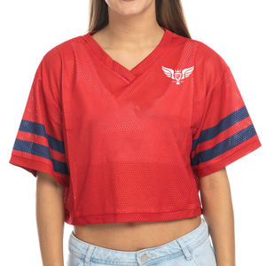 Victory Kit Crop Top Jersey Short Sleeve Mesh T-Shirt With <b>Logo</b> Number 10 Sporty Style Women's Fashion - Product Image 6