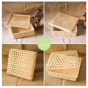 Caja de mooncake de bambú natural 100% hecha a mano, cesta de regalo de ratán de calidad, venta al por mayor - Product Image 5