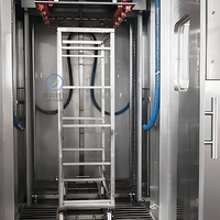 Chariot de lavage en acier inoxydable 304, support industriel et équipement de nettoyage pour chariots fumés pour usine de transformation alimentaire
