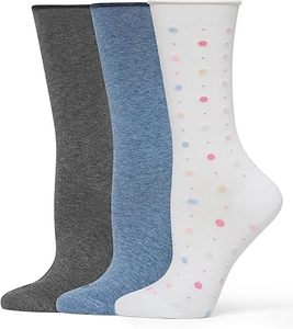 Chaussettes décontractées en tricot respirant et écologique, à rayures tendance, avec logo personnalisé sur le bord du bas - Product Image 1