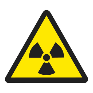 Étiquettes d'avertissement Brady durables, résistantes à la chaleur, autocollantes, imprimées en UV, avec pictogrammes pour matériaux radioactifs, pour la sécurité des laboratoires chimiques - Product Image 1