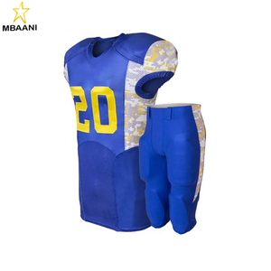 Uniforme de Fútbol Americano MBAANI, Jersey Amarillo de Manga Corta con el Número 20 y Pantalones a Juego, Diseño con Cuello en V que Absorbe la Humedad - Product Image 2