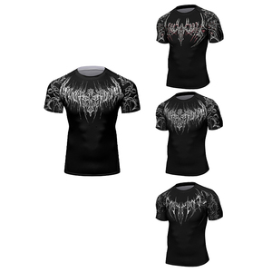 <b>Gothic</b> Men's Black Short Sleeve Slim Fit O-Neck Sporty Solid Knitted Washed Jersey Quick Dry T-Shirt - Product Image 4