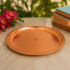 Assiette de service latérale classique ronde en bronze de qualité supérieure, compatible lave-vaisselle, par KING - Product Image 1