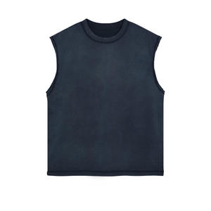 Hot Selling Men's Acid Wash Streetwear <b>Tank</b> <b>Top</b> 100% Cotton Custom Made Breathable Front Embroidery Best Supplier for Bulk - Product Image 1
