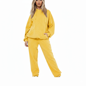 Conjunto de Ropa Urbana con Capucha para Mujer, Totalmente Personalizado, Liso, Teñido, 100% Algodón Canvas, para Uso Diario, con Logotipo - Product Image 3