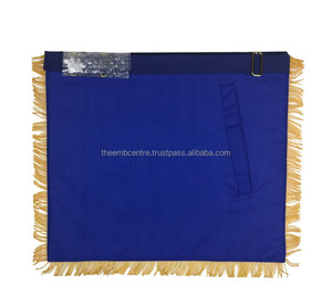 Passato Master Blue Lodge grembiule-<span class=keywords><strong>Royal</strong></span> <span class=keywords><strong>Navy</strong></span> velluto con frangia oro all'ingrosso Masonic insegne su misura grembiule - Product Image 5