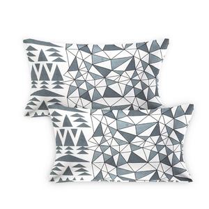 Drap de lit double en coton pur gris et blanc à motifs géométriques avec taies d'oreiller assorties pour la maison et l'hôtel - Product Image 3
