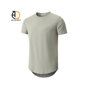 Solid Hip Hop <b>T</b>-<b>Shirt</b> Screen Printing Boxy Regular 100% Cotton Anti-Wrinkle Breathable Crewneck <b>Shirt</b> for <b>Men</b> - Product Image 6