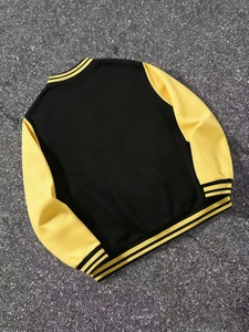New Casual Men Streetwear Cool Varisty <b>Jacket</b> <b>Leather</b> Versity University Bomber College <b>Jacket</b> Button Closure Regular Fit Autumn - Product Image 2