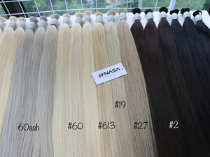 ราคาส่งผมปลอมจาก Nasa Hair แบบยกมัด ผมแท้ 100% VN Remy น้ำหนัก 100 กรัม สีอ่อน ซุปเปอร์ดับเบิ้ลดรอน 55 ซม. ผมตรงธรรมชาติ - Product Image 6