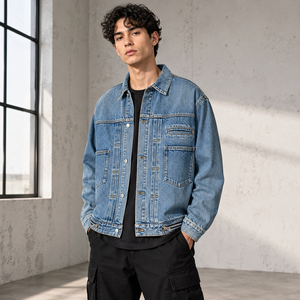 Blouson en jean classique pour homme 2025/2026 – Hiver, style urbain, coton biologique durable, coupe élégante, décontracté, coupe-vent - Product Image 4