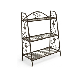 Nuevo diseño recién llegado, soporte para macetas redondo hecho a mano en hierro negro para el hogar y el jardín. - Product Image 6