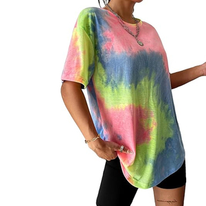 Camiseta Vintage Tie Dye para Mujer, Estilo Oversize, Streetwear, Algodón, Venta al Por Mayor, Diseño Gráfico Personalizado, Marca Privada - Product Image 5