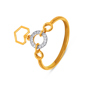 แหวนเพชร Resilient Love ทอง 14K ดีไซน์วงเปิดประดับเพชรทรงกลมเจียระไนแบบบริลเลียนท์ เครื่องประดับคุณภาพสูงสำหรับผู้หญิง - Product Image 2