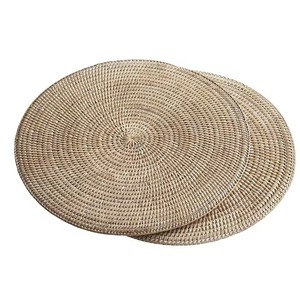 Elegante Plato de Ratán Natural para Decoración de Mesa de Comedor, Bellamente Elaborado por Artífices Indios Expertos - Product Image 2