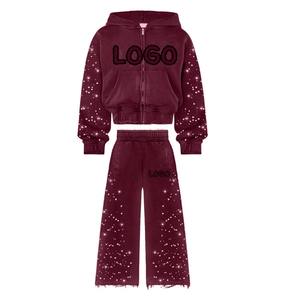 ชุดเซ็ตฮู้ดดี้และกางเกงวอร์มขาบานผ้าฟลีซเนื้อนุ่ม ระบายอากาศได้ดี ผลิตจากผ้าฝ้ายแท้ 100% สำหรับผู้ชาย สวมใส่สบายในฤดูหนาว มีกระเป๋าข้าง สามารถปรับแต่งได้ - Product Image 6