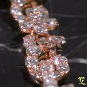 Elegant Rose Gold Lab Grown Diamond <b>Bracelet</b> Featuring Luxurious Open Link Design And Brilliant Round Stones - Product Image 3