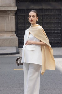 Ensemble Gilet et Blazer sans Manches pour Femme, Coupe Oversize, Col Cranté en V, Uni, Tissé Respirant, Style Bureau, Vietnam, Été - Product Image 3