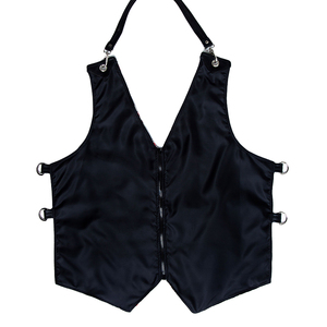 Chaleco estampado Fancy Barber con bolsillos y cierre de cremallera para mujer, ropa informal. - Product Image 4