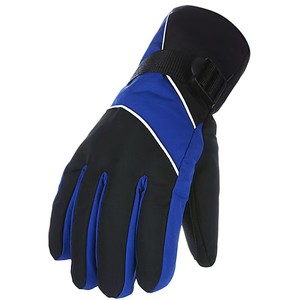 Guantes de esquí con dedos completos, negros, de poliéster, con aislamiento térmico, cierre de gancho y bucle, unisex, para invierno y actividades al aire libre - Product Image 2
