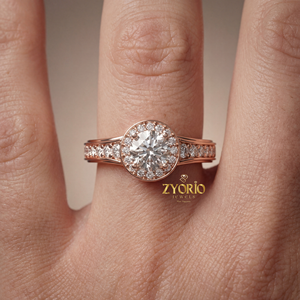 Bague de Fiançailles et de Mariage de Luxe en Argent 925 Plaqué Or Rose, Sertie d'un Zircon de Laboratoire Taille Halo 1.0CT Clarté VS2, Monture à Griffes, Idéale pour Cadeau ou Fête - Product Image 5