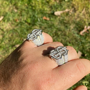 Moissanite Diamond <b>Ring</b> With Baguette Cut Stones Iced Out <b>Split</b> Shank And Bold Hip Hop Statement Design <b>Ring</b> For Men - Product Image 4