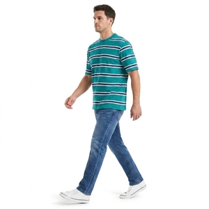 Camiseta Moderna con Rayas Horizontales, Cuello Redondo, Manga Corta, Corte Holgado y Cómodo, Suave, Transpirable, Ligera, Unisex, para Uso Diario - Product Image 3