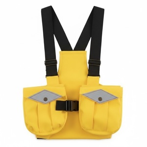 Gilet de pêche léger en maille marron de qualité supérieure avec plusieurs options de rangement personnalisables pour l'entraînement canin en extérieur - Product Image 3