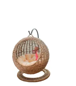 Vine Woven Cat Nest Hanging Basket Cat Bed House Hanging Basket Cozy Soft Washable Cat Bed Villa high quality