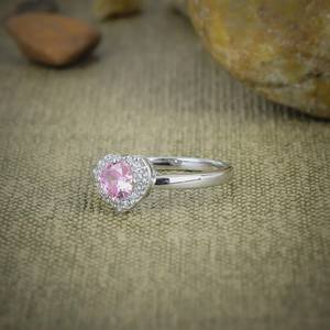 Natural Pink Kunzite <b>925</b> Sterling <b>Silver</b> IGI Certified Heart Cut Art Deco <b>Ring</b> Handmade Dainty Gemstone Fine Jewelry Elegant - Product Image 2