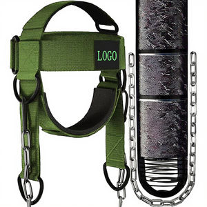 Harnais de soutien cervical réglable en néoprène, antidérapant, respirant, robuste, pour la musculation, avec chaîne - Product Image 2