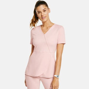 2026 New Design Healthcare Uniform Sets Stretch Polyester Anti Shrink 2 Pocket Top & Body Fit Pants for <b>Nurse</b> Medical Scrub Set - Product Image 2
