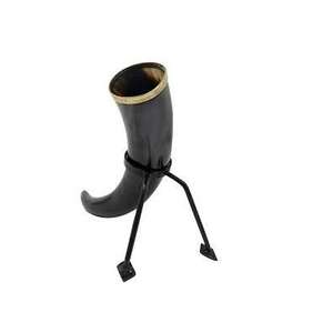 Authentique Corne de Buffle Vintage pour Boire, Tasse à Bière Faite à la Main de Style Viking avec Bord Doré – Offre de Gros - Product Image 1