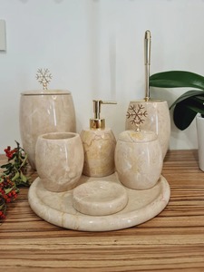 Handmade Resin Material Golden Bathroom Set Luxury Bathroom Accessory Set Luxury <b>Bath</b> Accessories Set of Available - Product Image 3