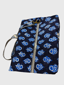 Ensemble de trousses de toilette à imprimé floral, style bohème, en textile, avec fermeture éclair, pochettes de maquillage portables avec pompons - Product Image 4
