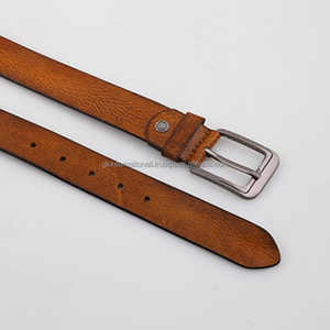 SIGH-cinturón informal de cuero con aspecto texturizado para hombre, hebilla de latón niquelado sin óxido, personalizado - Product Image 3