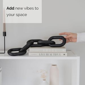 Wood <b>Chain</b> Link Decor - Modern Coffee Table Decor Items, Black <b>Chain</b> Decor for Coffee Table, Wooden Decorative <b>Chain</b> Decor - Product Image 3