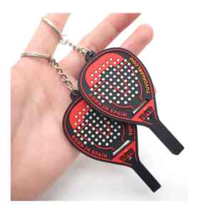 Llavero de Goma con Forma de Raqueta de Tenis/Pádel, Tamaño Personalizado, Impresión de Logotipo Duradero, Regalo Promocional con Relieve 3D para Club Deportivo - Product Image 2
