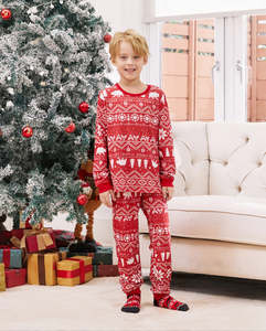 Printed Womens Holiday <b>Christmas</b> Pajama Tracksuit Set Festive Print Long Sleeve <b>Shirt</b> Matching Pants Cozy Winter Loungewear - Product Image 3