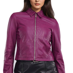 Chaqueta de Cuero Personalizada con Cremallera y Mangas Largas, Ligera, Transpirable, de Primera Calidad, para Invierno - Product Image 4