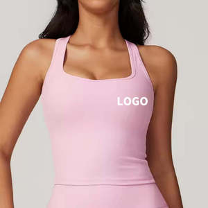 Women's Customizable Logo Yog Bra Quick Dry Running Fitness Tank <b>Top</b> Breathable Knitted Fabric Shock Absorbing Naked Sports Bra - Product Image 1
