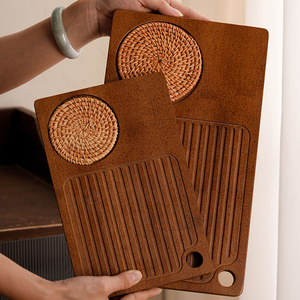 Bamboo Wooden <b>Tea</b> <b>Tray</b> with Rattan coaster Creative Household Water Storage Dry Coffee Table - Product Image 1